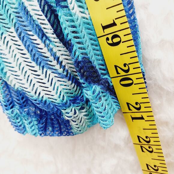 Cardigan Open Size XL Navy Aqua Royal Grandma Chic Coastal Resort Bloomcore - Picture 5 of 10